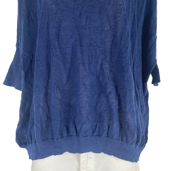 J. Crew Batwinged Crew Neck Sweater 3/4 Sleeve Blue Size XS - Picture 3 of 7